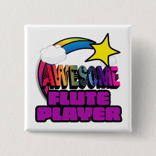 Shooting Star Rainbow Phantastisch Flute Player Button