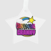 Shooting Star Rainbow Phantastisch Granny Ornament (Rückseite)