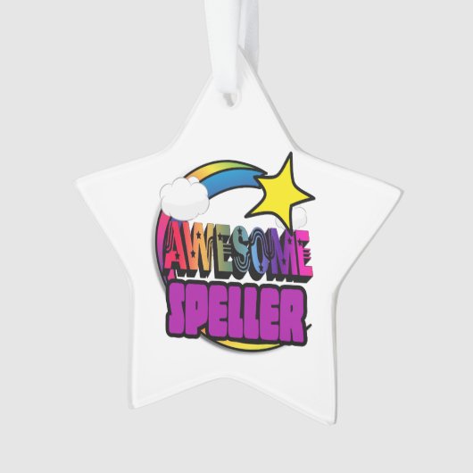 Shooting Star Rainbow Phantastisch Speller Ornament (Vorderseite)