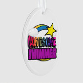 Shooting Star Rainbow Phantastisch Swimmer Ornament (Vorderseite)