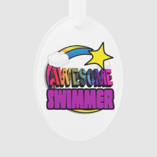 Shooting Star Regenbogen Awesome Schwimmer Ornament