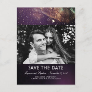 Shooting Star Starry Night Foto Save the Date Ankündigungspostkarte