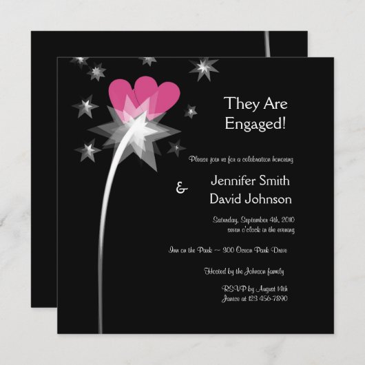 Shooting Star Verlobung Ankündigung (Vorne/Hinten)