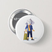 Shooting Star White Dog Button (Vorne & Hinten)