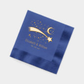 Shooting Star Wish Lucky Stars Moon Couple Wedding Servietten Mit Folie (Links)