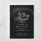 Shooting Stars Aligned Couples Brautparty Einladung (Vorderseite)