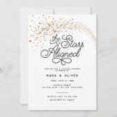 Shooting Stars Aligned Couples Brautparty Einladung (Vorderseite)