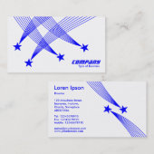 Shooting Stars - Blau auf Weiß Visitenkarte (Vorne/Hinten)