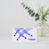 Shooting Stars - Blau auf Weiß Visitenkarte (Stehend Vorderseite)