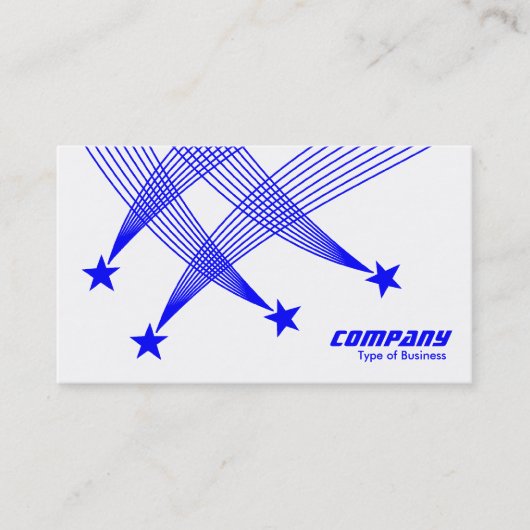Shooting Stars - Blau auf Weiß Visitenkarte (Vorderseite)
