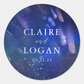 Shooting Stars Celestial Galaxy Hochzeit Runder Aufkleber (Vorderseite)