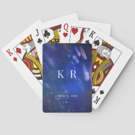 Shooting Stars Celestial Galaxy Monogram Wedding Spielkarten