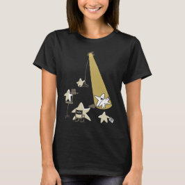 Shooting Stars Funny Word Pun Cartoon Graphic T-Shirt