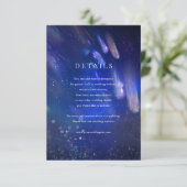 Shooting Stars Galaxy Wedding Details Card RSVP Karte (Stehend Vorderseite)