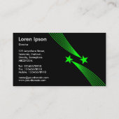 Shooting Stars - grün auf schwarz Visitenkarte (Rückseite)