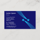 Shooting Stars - hellblau auf dunkelblauen 000066 Visitenkarte (Rückseite)