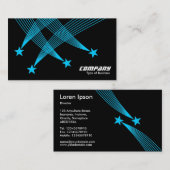 Shooting Stars - Light Blue on Black Visitenkarte (Vorne/Hinten)