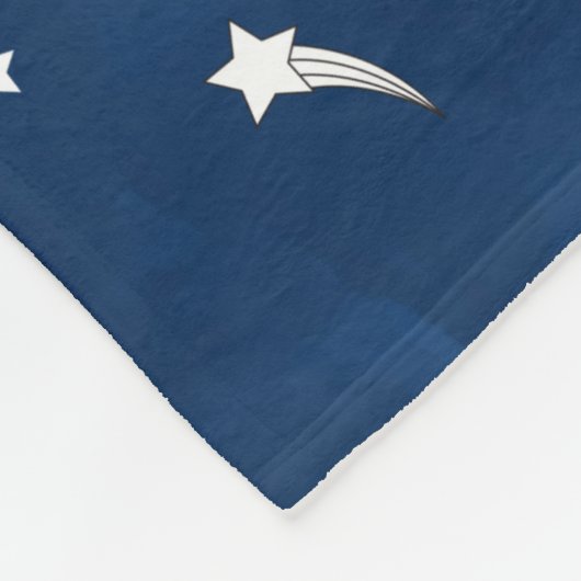 Shooting Stars Navy Blue Watercolor Monogram Fleecedecke (Ecke)