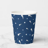 Shooting Stars Navy Blue Watercolor Pappbecher (Links)