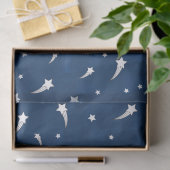 Shooting Stars Navy Blue Watercolor Seidenpapier (Geschenk)
