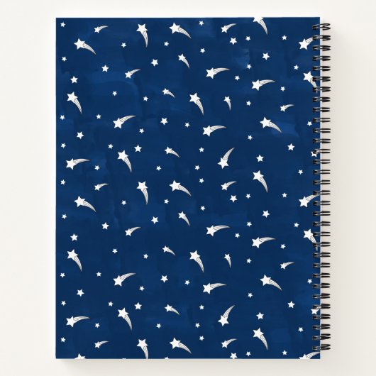 Shooting Stars Navy Blue Watercolor Sketchbook Notizblock (Rückseite)