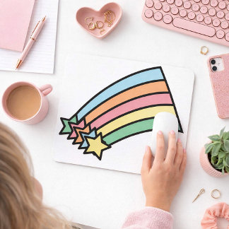 Shooting Stars Rainbow Mousepad
