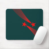 Shooting Stars - Rot auf Dunkelgrün 003333 Mousepad (Mit Mouse)