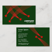 Shooting Stars - Rot auf Dunkelgrün Visitenkarte (Vorne/Hinten)