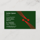 Shooting Stars - Rot auf Dunkelgrün Visitenkarte (Rückseite)