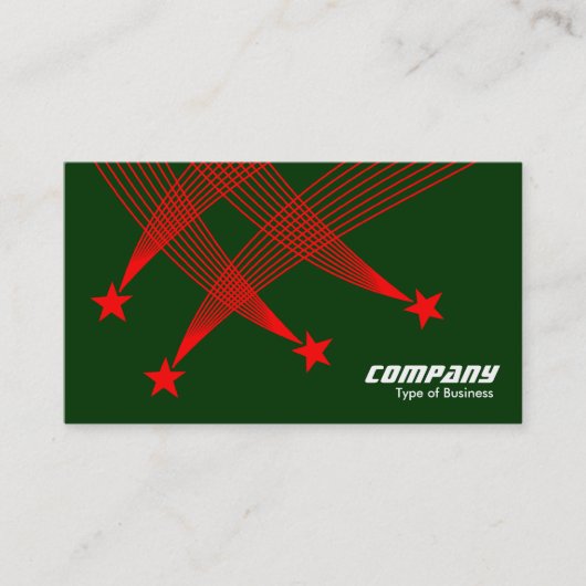 Shooting Stars - Rot auf Dunkelgrün Visitenkarte (Vorderseite)