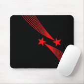 Shooting Stars - Rot auf Schwarz Mousepad (Mit Mouse)