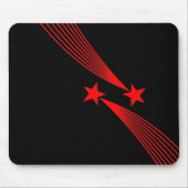 Shooting Stars - Rot auf Schwarz Mousepad (Vorne)