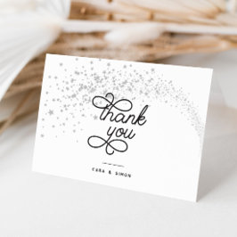 Shooting Stars Silver Brautparty oder Hochzeit Dankeskarte
