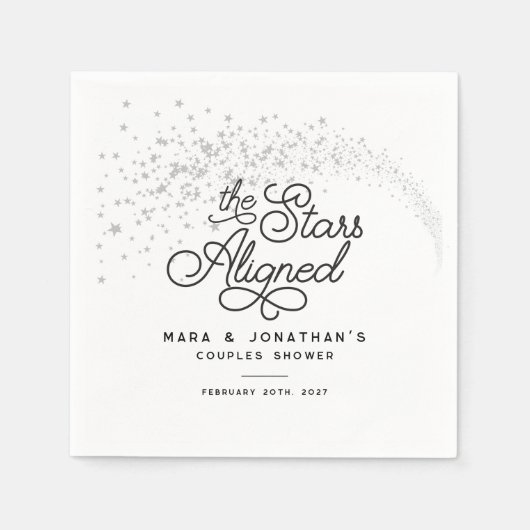 Shooting Stars The Stars Aligned Couples Shower Serviette (Vorderseite)