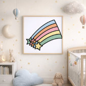 Shooting Stars und Regenbogendruck Poster