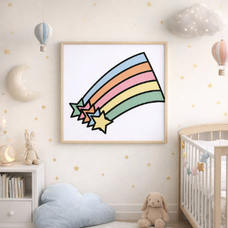 Shooting Stars und Regenbogendruck Poster