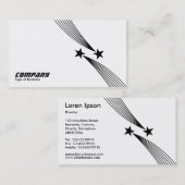 Shooting Stars v2 - Black on White Visitenkarte (Vorne/Hinten)