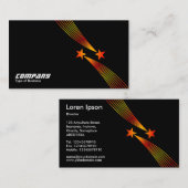 Shooting Stars v2 - Gelb und Rot auf Black v2 Visitenkarte (Vorne/Hinten)