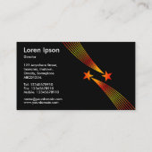 Shooting Stars v2 - Gelb und Rot auf Black v2 Visitenkarte (Rückseite)