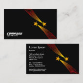 Shooting Stars v2 - Gelb und rot auf schwarz Visitenkarte (Vorne/Hinten)