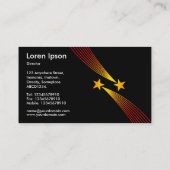 Shooting Stars v2 - Gelb und rot auf schwarz Visitenkarte (Rückseite)