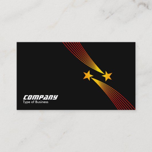 Shooting Stars v2 - Gelb und rot auf schwarz Visitenkarte (Vorderseite)