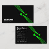 Shooting Stars v2 - Grün auf Schwarzem Visitenkarte (Vorne/Hinten)