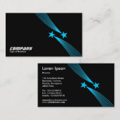 Shooting Stars v2 - Light Blue on Black Visitenkarte (Vorne/Hinten)