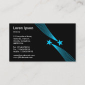 Shooting Stars v2 - Light Blue on Black Visitenkarte (Rückseite)