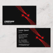 Shooting Stars v2 - Rot auf Schwarz Visitenkarte (Vorne/Hinten)