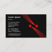 Shooting Stars v2 - Rot auf Schwarz Visitenkarte (Rückseite)