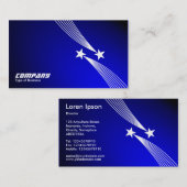 Shooting Stars v2 - Weiß auf Spotlit Blau Visitenkarte (Vorne/Hinten)