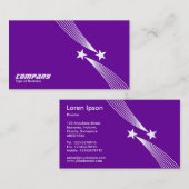 Shooting Stars v2 - White auf Lila 660099 Visitenkarte (Vorne/Hinten)