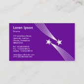 Shooting Stars v2 - White auf Lila 660099 Visitenkarte (Rückseite)